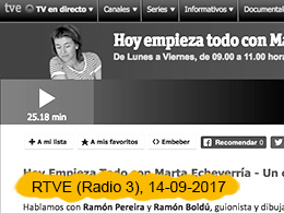 Entrevista en directo, en los estudios de RTVE (Radio 3), Barcelona