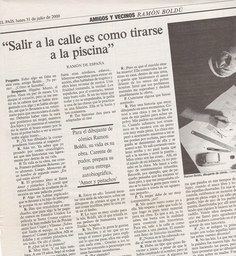 Salir a la calle es como tirarse a la piscina - El Pais - Ramón Boldú