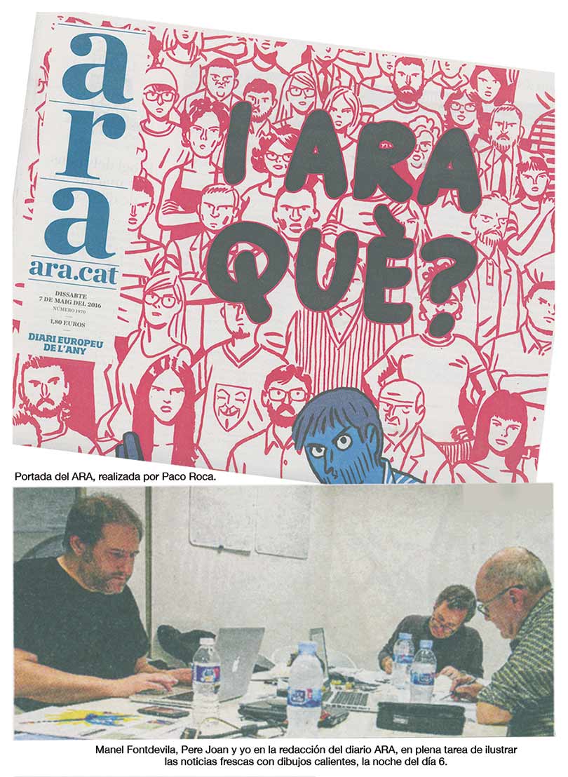 Portada del ARA, realizada por Paco Roca - Ramón Boldú